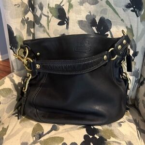 Vintage COACH CARLY Hobo Leather Shoulder Bag Black 👛